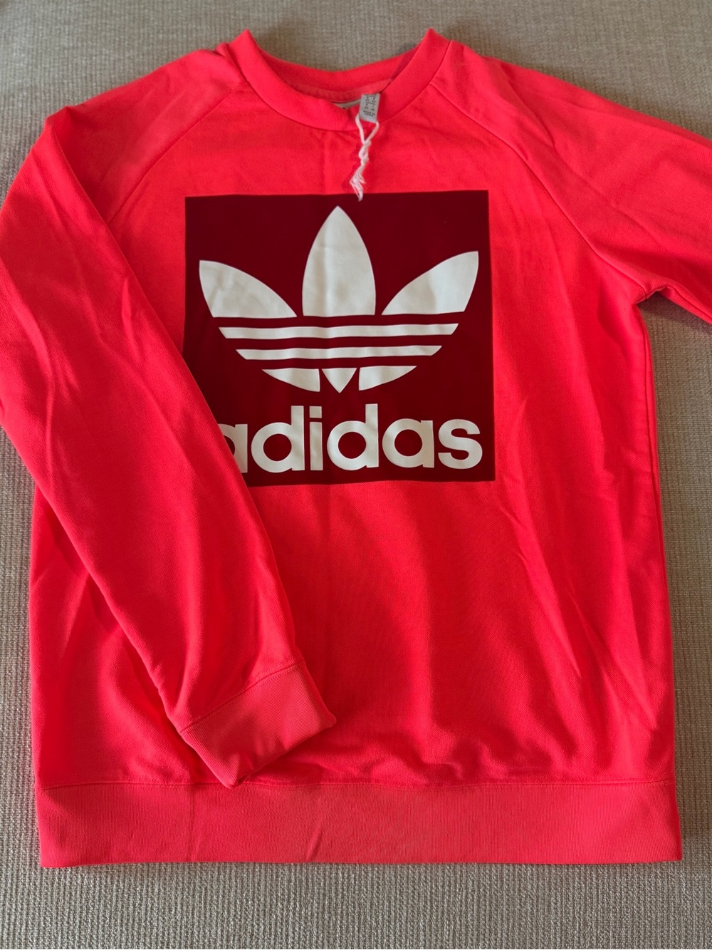 Adidas Women Neon Pink Trefoil Sweatshirt